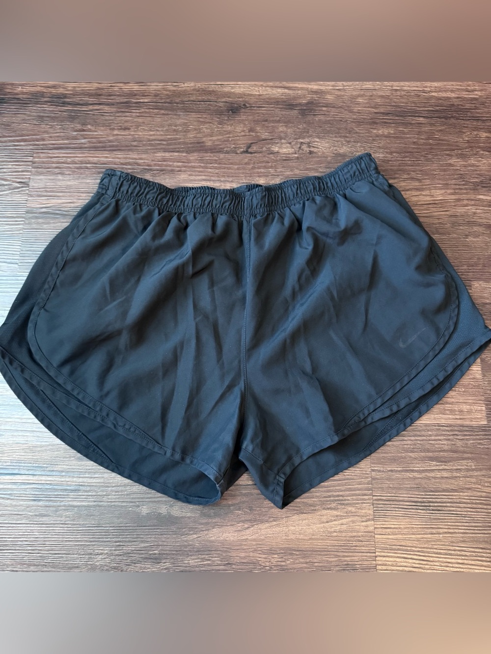 Nike Dri Fit Running Shorts 3" Mesh Lined Polyester Black Womens XL